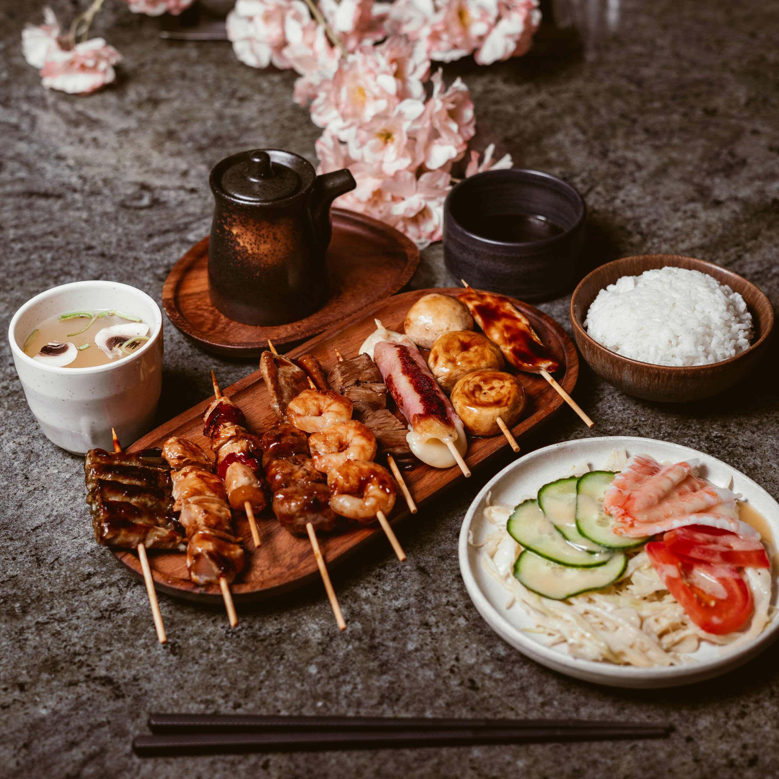 Yakitori, brochette, japonais bordeaux